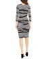 Nicole Miller 294304 Women's Striped Dress, Black/White, Petite