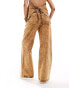 Lioness wide leg jeans co-ord in brown acid wash