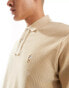 Polo Ralph Lauren icon logo cord knit polo classic oversized fit in tan