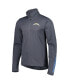 Men's Charcoal Los Angeles Chargers Quarter-Zip Sweatshirt