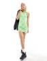 Santa Cruz vest mini dress with floral print in green