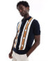 Ben Sherman button through mod polo in navy