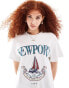 ASOS DESIGN oversized t-shirt with newport yacht graphic in ice marl