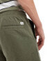 Jack & Jones linen shorts with drawstring in khaki