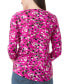 Women's Printed Moss-Crepe 3/4-Sleeve Top