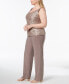 3-Pc. Plus Size Sequined Lace Pantsuit & Shell