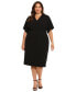 Plus Size Short-Sleeve V-Neck Sheath Dress