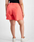 Trendy Plus Solid Linen-Blend Pleated Woven Shorts, Created for Macy's