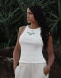 4th & Reckless x Loz Vassallo Serena branded ribbed vest in white