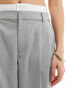 Stradivarius tailored trouser with contrast waistband in grey