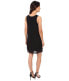 Heather 147245 Women's Georgette Layered Dress Color Black Sz L