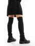 River Island wide fit knitted high leg boot in black