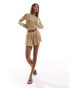 ASOS DESIGN co-ord jersey chainmail flippy shorts in gold