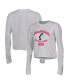 Women's Heather Gray Cincinnati Bearcats Boyfriend Cropped Long Sleeve T-shirt