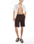 Jack & Jones loose fit linen short in brown