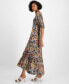 Juniors' Floral Print High-Low Maxi Dress