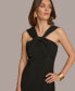 Donna Karan Women's Draped Twist-Neck Sleeveless Sheath Dress