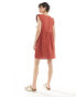 Vero Moda mini dress with wrap front in rust