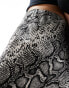 New Look satin midi skirt in snake print