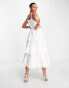 Dream Sister Jane Bridal tiered midi dress in lace with pearl details