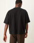 ASOS DESIGN Premium interlock oversized boxy t-shirt 300gsm in black