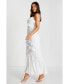 Women's Chiffon Wrap V-Neck Frill Ruffle Maxi Dress