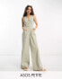 ASOS DESIGN Petite button through jumpsuit in stripe