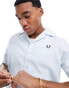 Fred Perry pique revere collar shirt in baby blue