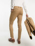 ASOS DESIGN skinny suit trouser in camel micro texture