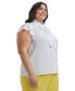 Plus Size Solid-Color Tie Cap-Sleeve Blouse