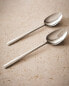 Set of steel salad cutlery (set of 2)