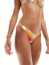 ASOS DESIGN mix and match v high leg hipster bikini bottom in vibrant abstract print