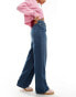 JJXX Tokyo high waisted wide leg jeans in mid blue wash