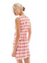 Something New X Chloe Frater pinny dress with belt in red check