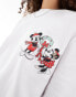 ASOS DESIGN Disney Christmas oversized sweatshirt with Mickey Mouse & Minnie Mouse prints in white