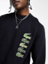 Lacoste stacked croc logo sweatshirt in navy