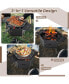 Portable Charcoal Grill Stove Rotatable with Foldable Body and Legs with Handles