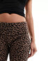 ASOS DESIGN fold over trousers in leopard print