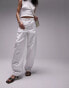 Topshop wide leg back tab trouser in white