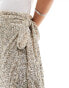 Never Fully Dressed Petite Jaspre midaxi skirt in silver sequin