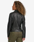 Women's Faux Leather Laydown Collar Jacket