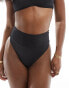 ASOS DESIGN Maya mix and match deep band high leg high waist bikini bottom in black