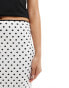 ASOS DESIGN polka dot mesh maxi skirt with black picot in white