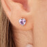 Silver single earrings Heart Fancy Magic Purple FMP92