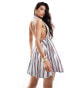 ASOS DESIGN halter neck with channel waist mini dress in print