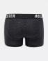 Hollister 3 pack trunks contrast logo waistband in greys/black