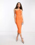 Forever New Petite one shoulder midi dress in tangerine