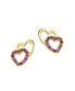 14k Gold Plated Colored Cubic Zirconia Stud Earrings