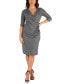 Women's Three Quarter Sleeve Knee Length Wrap Dress