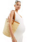 ASOS DESIGN Maternity strappy v neck midaxi dress in cream